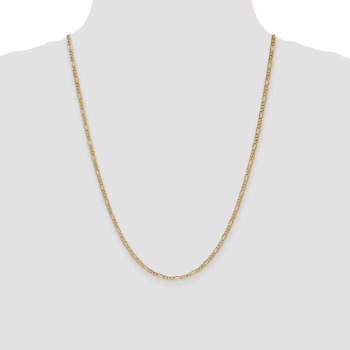 Shop 14K Gold 24-Inch 2.5mm Figaro Chain - Stylish & Affordable Luxury Jewelry-4
