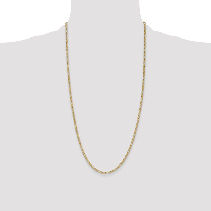 Buy Exclusive 14K Gold 28-Inch 2.5mm Figaro Chain - Stylish & Durable!-4
