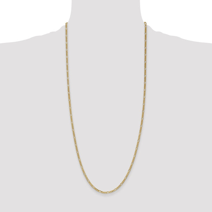 Buy Exclusive 30-Inch 14K Gold Figaro Chain - 2.5mm, Luxury Design-4