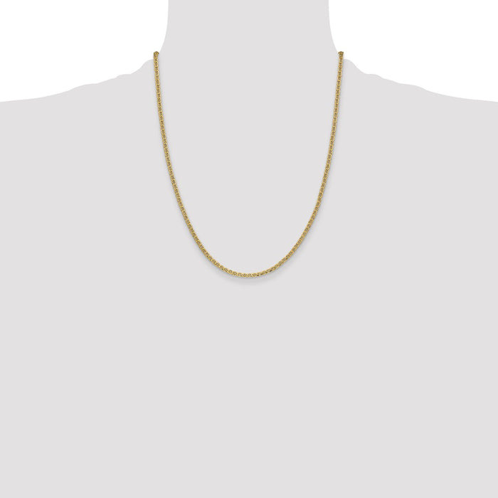 High-Quality 14K Gold 22-Inch 2.4mm Anchor Chain - Stylish & Affordable!-4