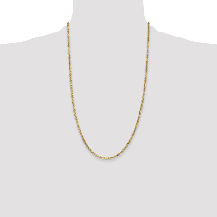 Buy Stylish 14K Gold Semi-Solid Anchor Chain - 26-Inch, 2.4mm, Affordable-4