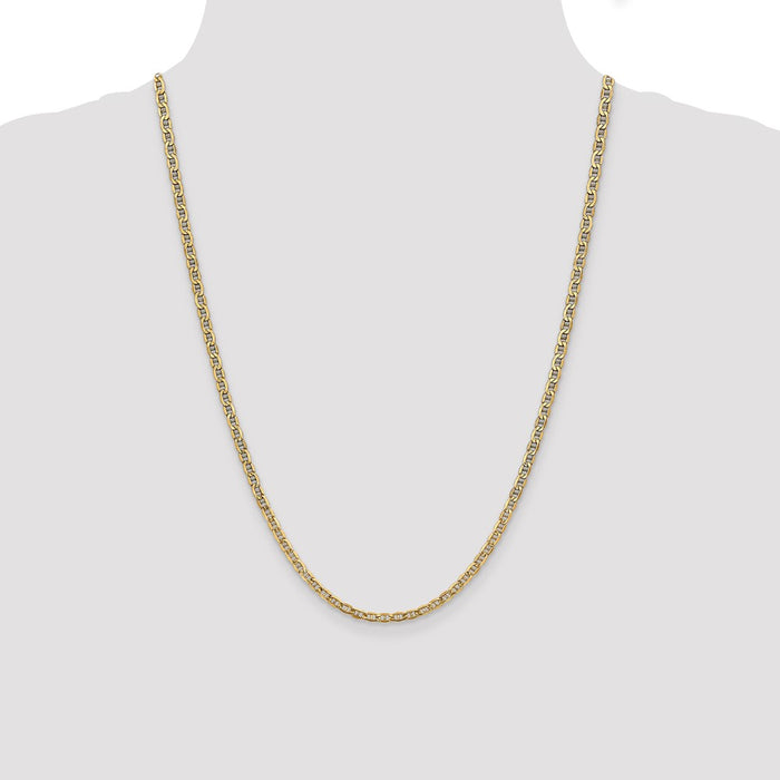 High-Quality 24-Inch 14K Gold 3.2mm Anchor Chain - Stylish & Affordable!-4