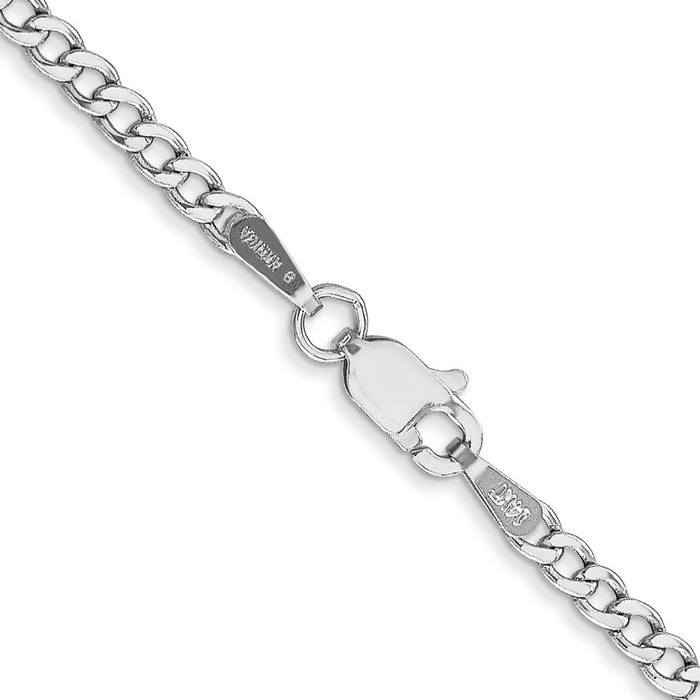 Shop 14K White Gold 24-Inch 2.5mm Curb Chain - Stylish & Affordable Luxury!-3