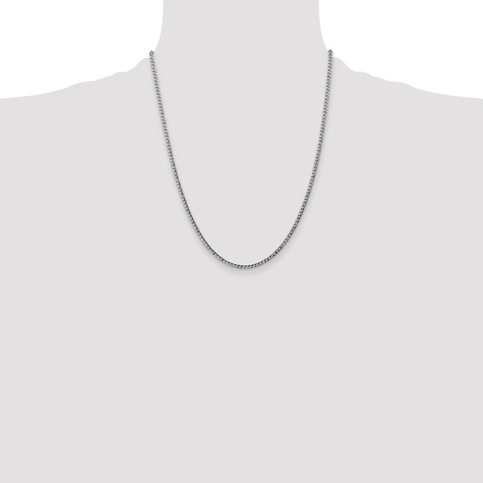 Shop Stylish 14K White Gold 22-Inch 2.5mm Curb Chain - Luxury Look, Affordable Price-4