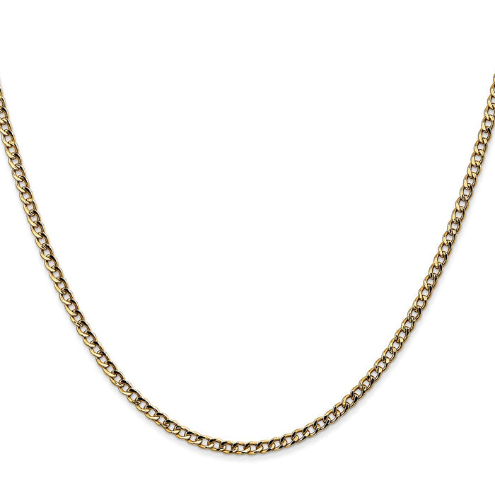 Shop Exclusive 14K Gold 22-Inch Semi-Solid Curb Chain - Stylish & Affordable!-2