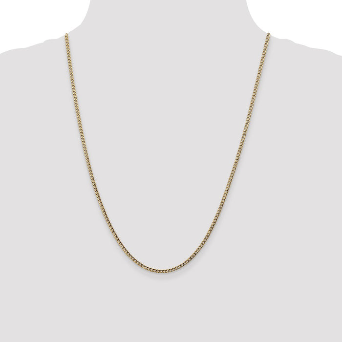 Shop 14K Gold 24-Inch 2.5mm Curb Chain - Stylish & Affordable Luxury Jewelry-4