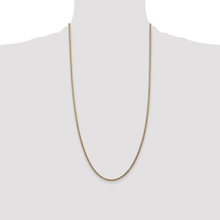 Shop Stylish 28-Inch 14K Gold 2.5mm Curb Chain - Luxury Lobster Clasp-4