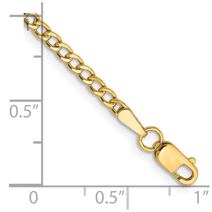 Shop Stylish 14K Gold 2.5mm Semi-Solid Curb Link Chain - Luxury Appeal!-2
