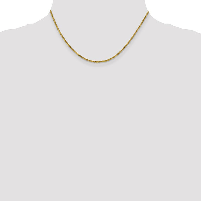 Exclusive 14K Gold 16-Inch 2mm Wheat Chain - Stylish & Affordable Luxury-4