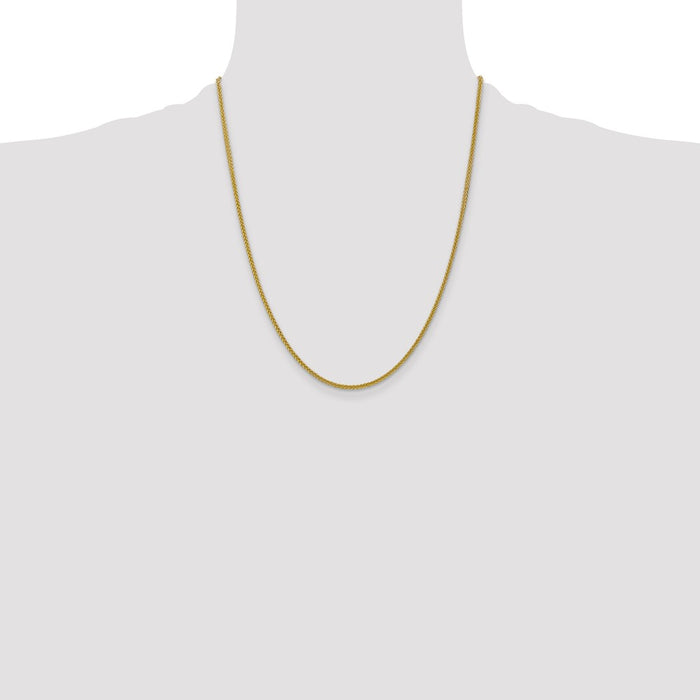 Buy Exclusive 14K Gold 22-Inch 2mm Wheat Chain - Stylish & Affordable Luxury-4
