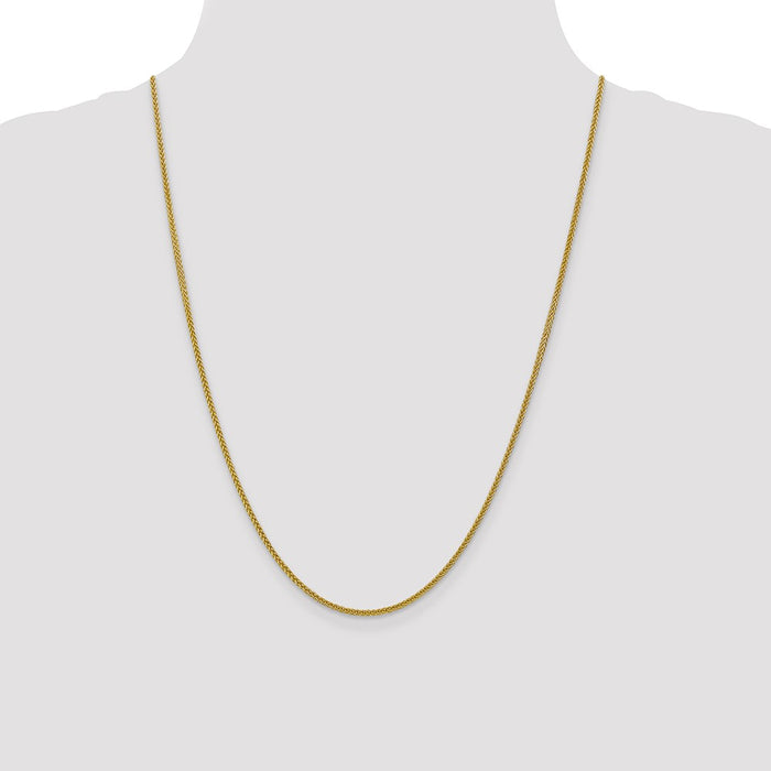 Exclusive 14K Gold 24-Inch 2mm Wheat Chain - Stylish Semi-Solid Design-4