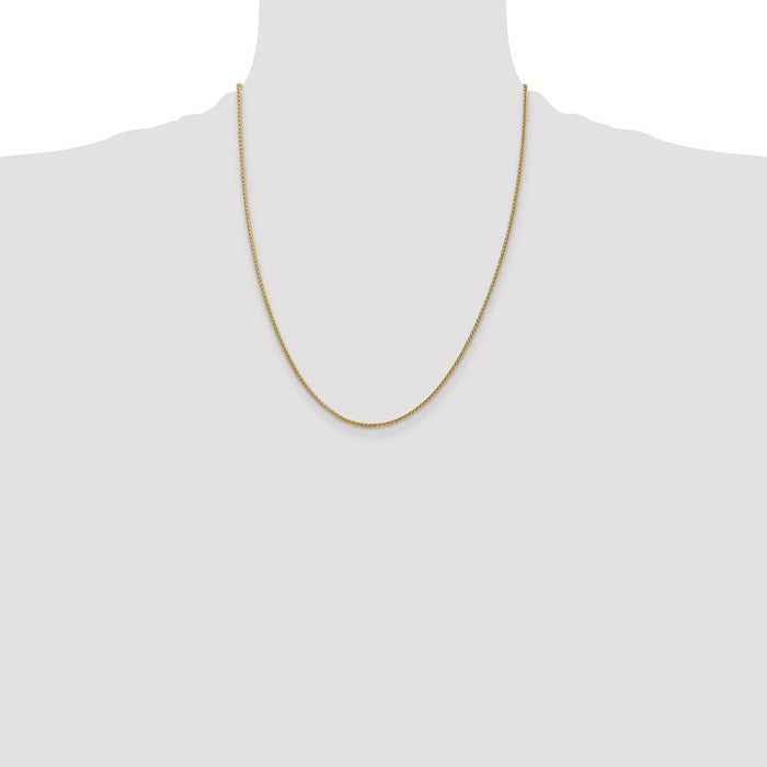 Shop Stylish 14K Gold 22-Inch Semi-Solid Wheat Chain, 1.55mm Lobster Clasp-4
