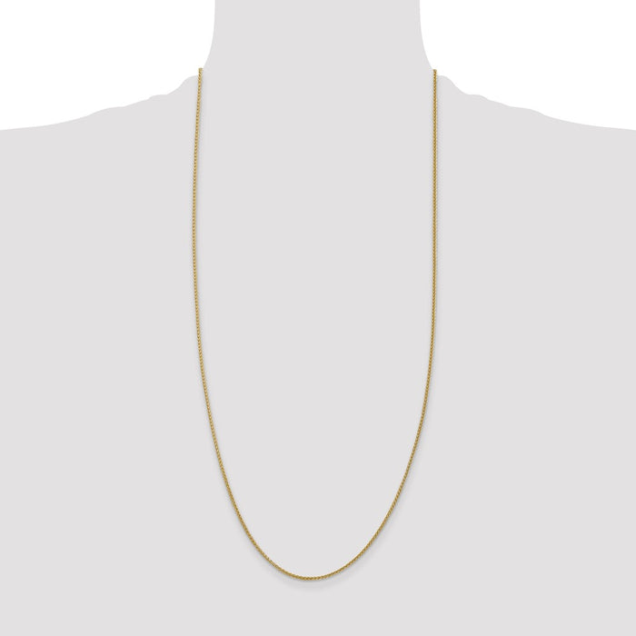 High-Quality 14K Gold 30-Inch Wheat Chain 1.55mm, Stylish Lobster Clasp-4