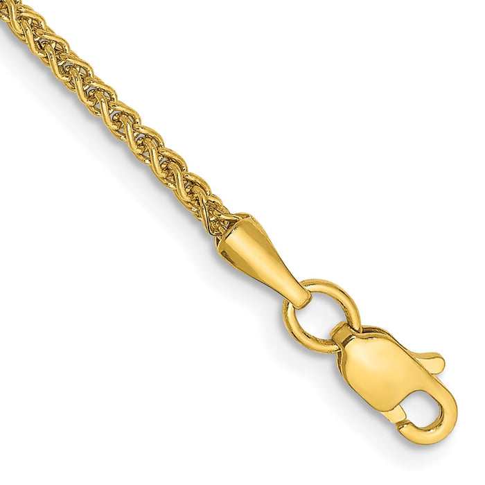 Shop 14K Gold 9-Inch 1.55mm Wheat Chain Anklet - Stylish & Affordable Luxury!-1