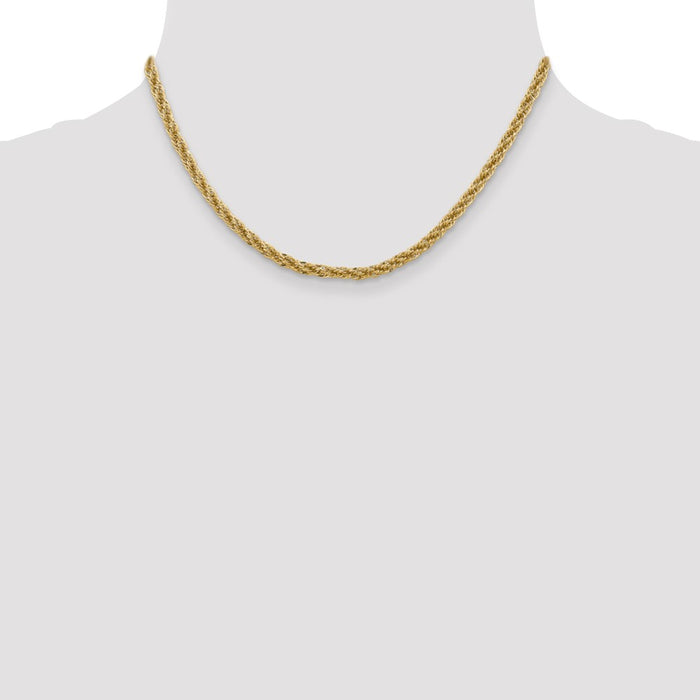 Buy Stylish 14K Gold 16-Inch Diamond-Cut Chain - 3.3mm Semi-Solid Design-4
