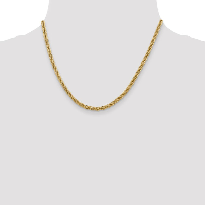 Buy Stylish 14K Gold 18-Inch 3.3mm Diamond-Cut Chain - Luxury Lobster Clasp-4