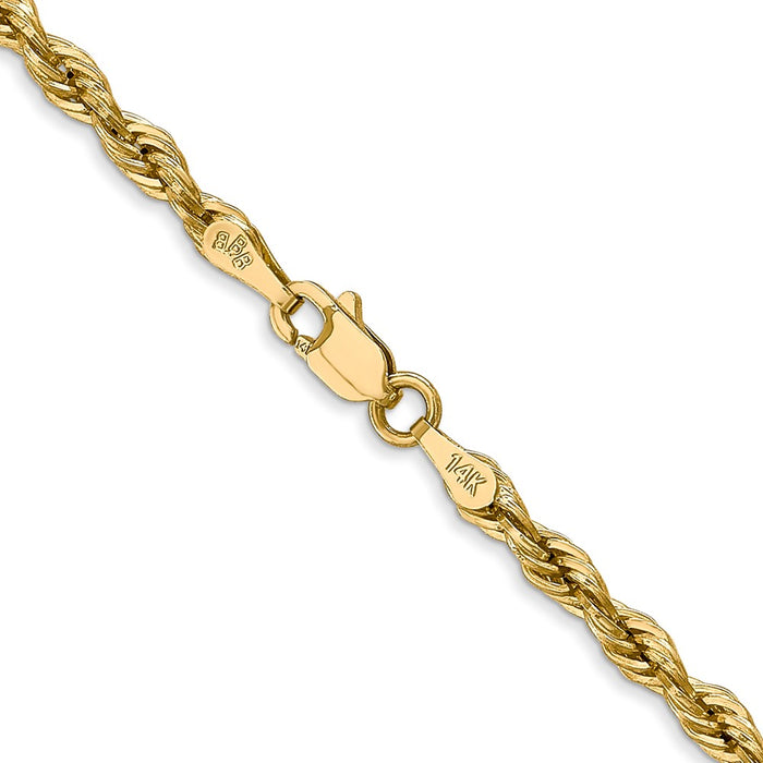 Buy 14K Gold 24-Inch 3mm Semi-Solid Rope Chain - Stylish & Affordable Luxury-3