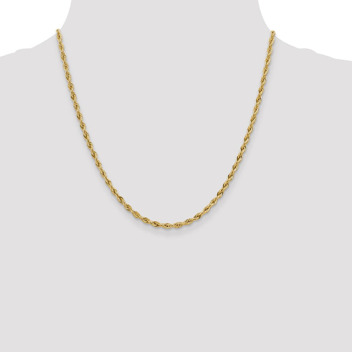 Shop 14K Gold 20-Inch 3mm Semi-Solid Rope Chain - Affordable Luxury Jewelry-4