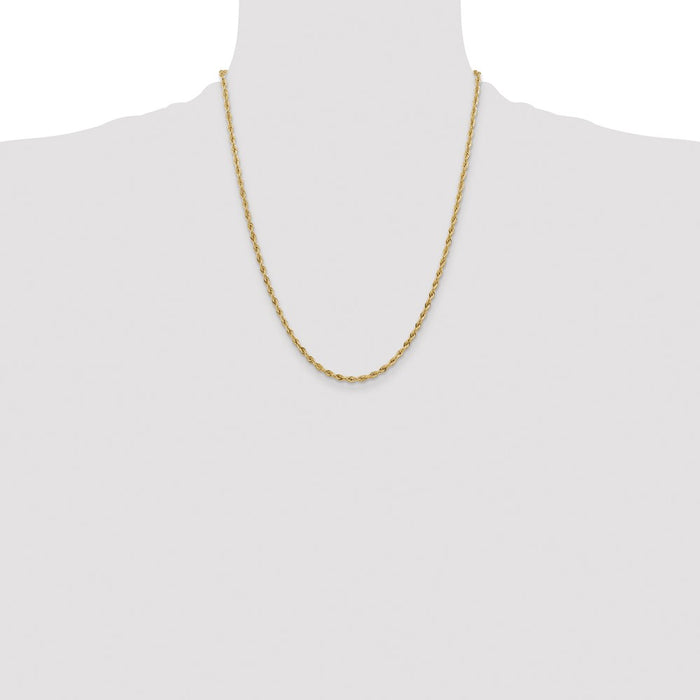 Buy Stylish 14K Gold 22-Inch 3mm Semi-Solid Rope Chain - Luxury Value!-4
