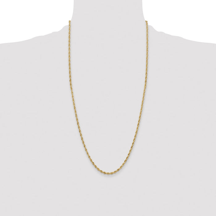 Exclusive 14K Gold 28-Inch 3mm Semi-Solid Rope Chain - Stylish Luxury Accessory-4