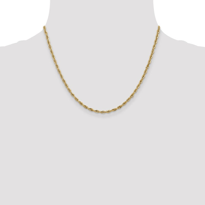 Buy 14K Gold 18-Inch Semi-Solid Rope Chain - Stylish 2.8mm Design, Luxury!-4