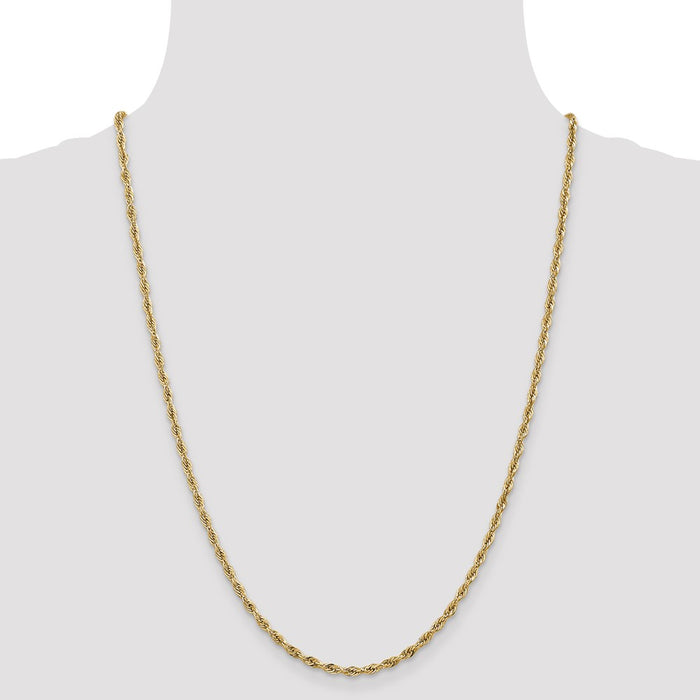 High-Quality 14K Gold 24-Inch 2.8mm Rope Chain - Stylish Luxury Accessory-4