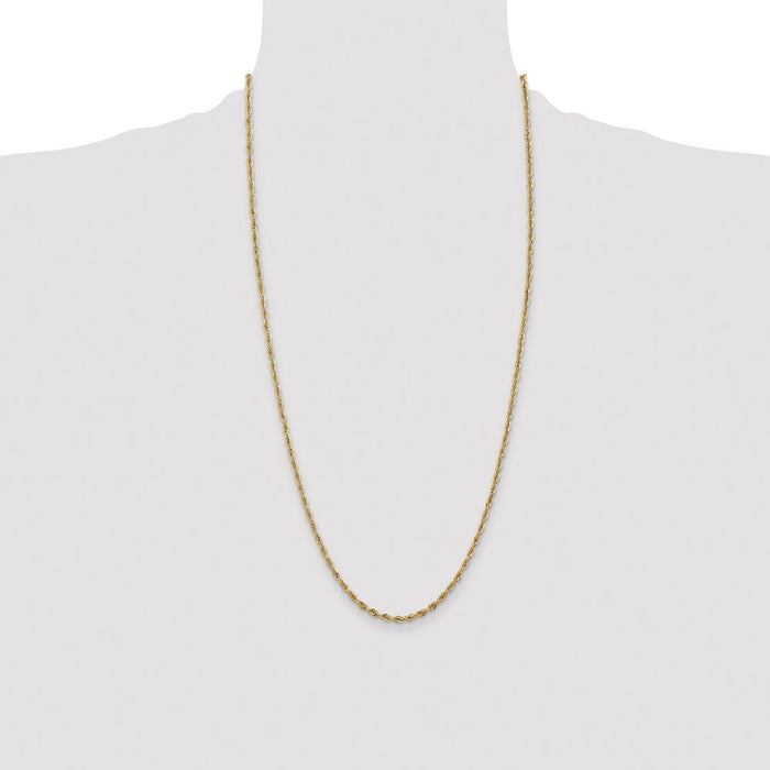 Buy Stylish 14K Gold 28-Inch 2.8mm Rope Chain with Lobster Clasp - Luxury Value!-4