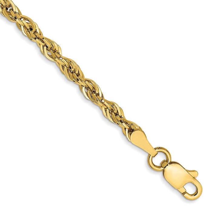 High-Quality 14K Gold 9-Inch 2.8mm Rope Anklet - Stylish and Affordable Luxury-1
