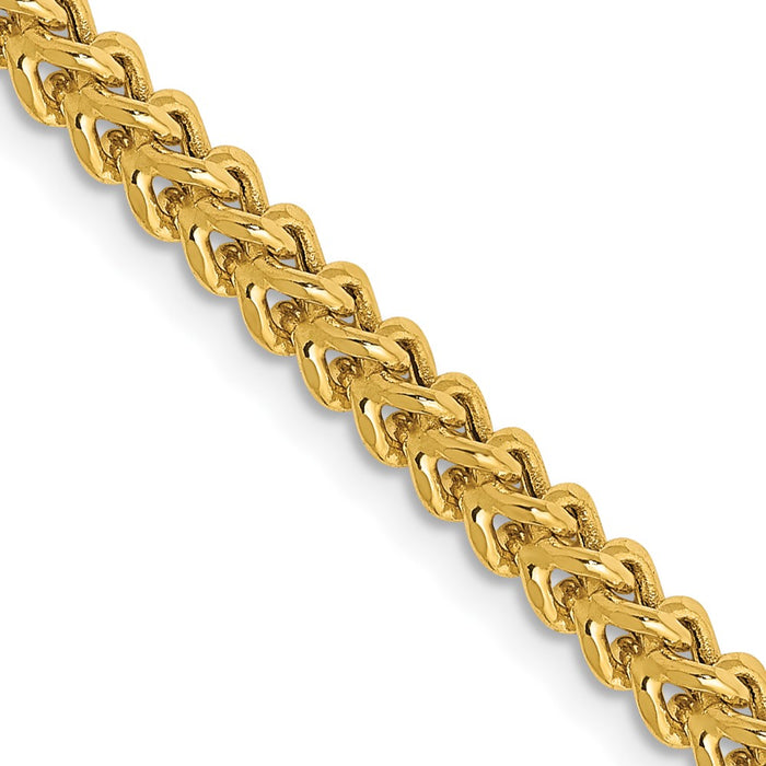 Shop 14K Gold 18-Inch 3mm Semi-Solid Franco Chain - Stylish & Elegant Clasp-1