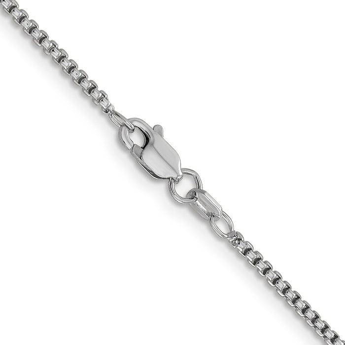 Shop Stylish 14K White Gold 20-Inch 1.5mm Round Box Chain - Luxury Design-3