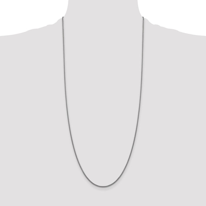 Shop 14K White Gold 30-Inch 1.5mm Box Chain - Stylish & Affordable Luxury!-4