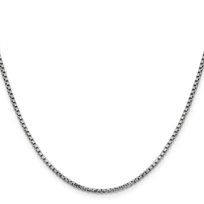 Buy 22-Inch 14K White Gold 1.75mm Round Box Chain - Stylish & Affordable-2
