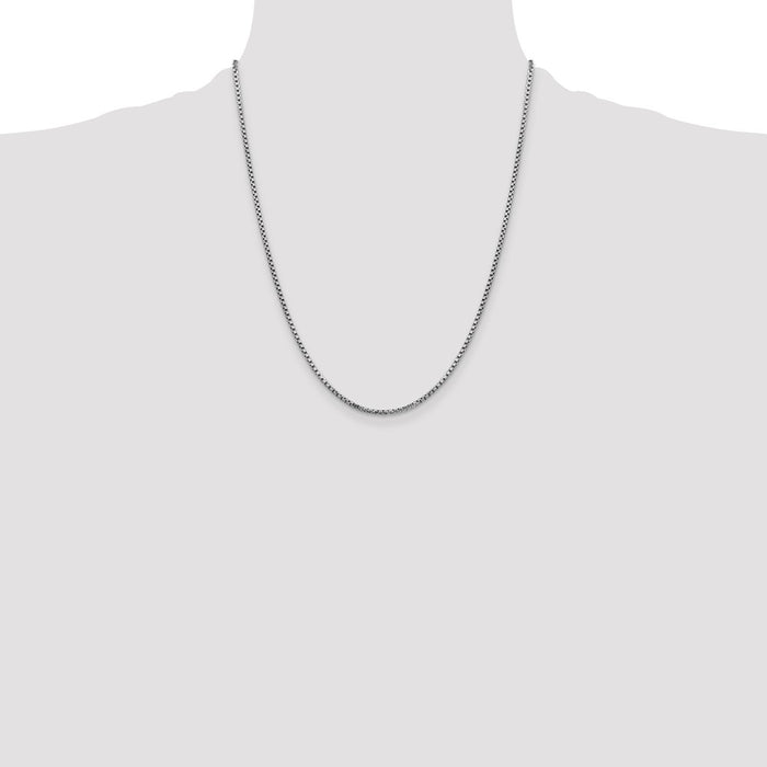 Buy 22-Inch 14K White Gold 1.75mm Round Box Chain - Stylish & Affordable-4