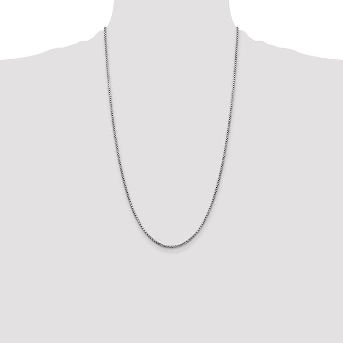 Buy Stylish 14K White Gold 26-Inch Round Box Chain - 1.75mm Value!-4
