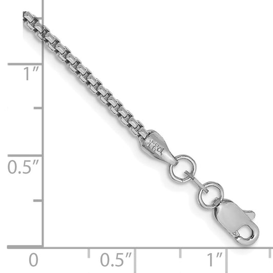 High-quality 14K White Gold 8-Inch Box Bracelet, Stylish 1.75mm Links!