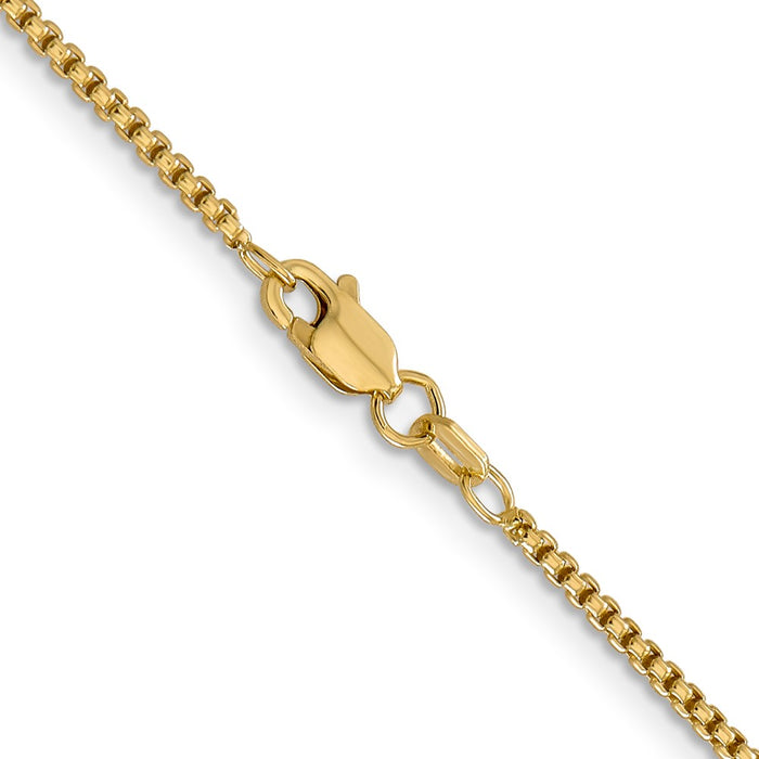 Buy 14K Gold 30-Inch Semi-Solid Round Box Chain - Stylish 1.5mm Design-3