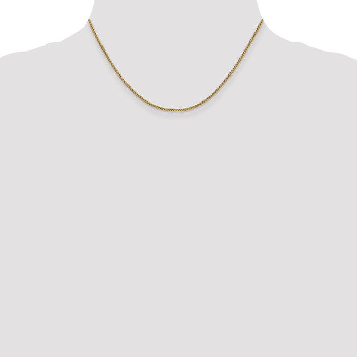 Shop 14K Gold 16-Inch 1.5mm Box Chain - Stylish Semi-Solid with Lobster Clasp-4