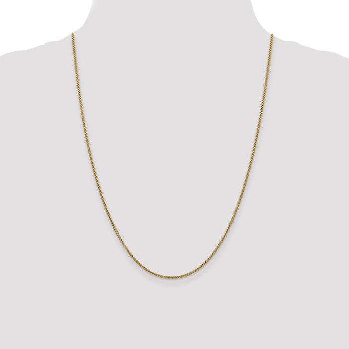 Buy Stylish 14K Gold 24-Inch 1.5mm Round Box Chain with Lobster Clasp-4
