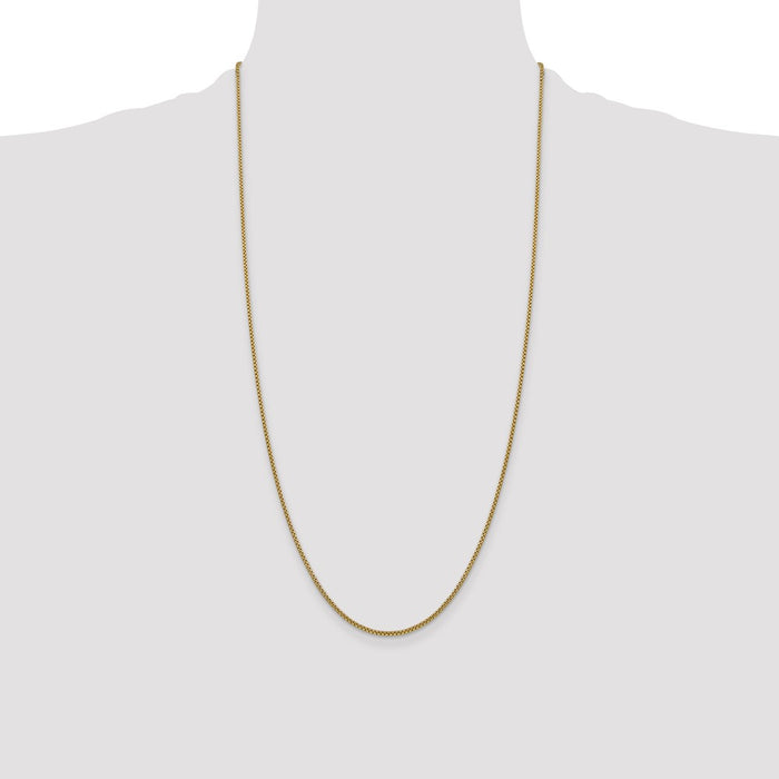 Buy 14K Gold 28-Inch 1.5mm Semi-Solid Round Box Chain - Stylish Value!-4