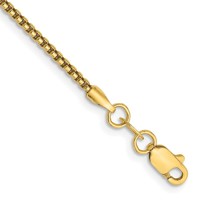 Exclusive 14K Gold 7-Inch 1.5mm Round Box Chain Bracelet - Affordable Luxury-1