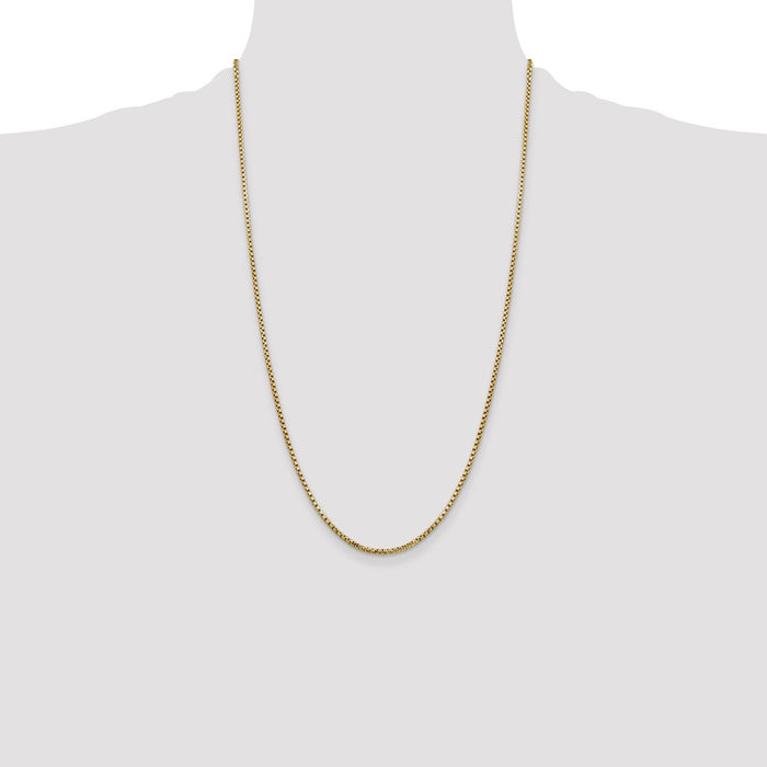 Shop 14K Gold 26-Inch Semi-Solid Round Box Chain, Luxury Style 1.75mm-4