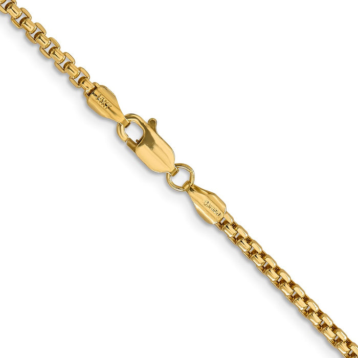 Buy Stylish 14K Gold 30-Inch Semi-Solid Round Box Chain - 2.45mm, Luxury!-3
