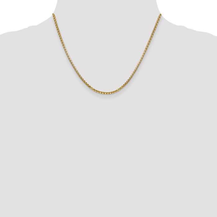 Shop Affordable 14K Gold 18-Inch 2.45mm Semi-Solid Round Box Chain-4