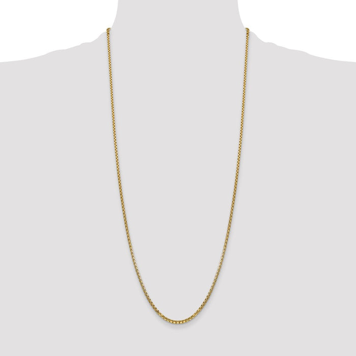 Buy Stylish 14K Gold 30-Inch Semi-Solid Round Box Chain - 2.45mm, Luxury!-4