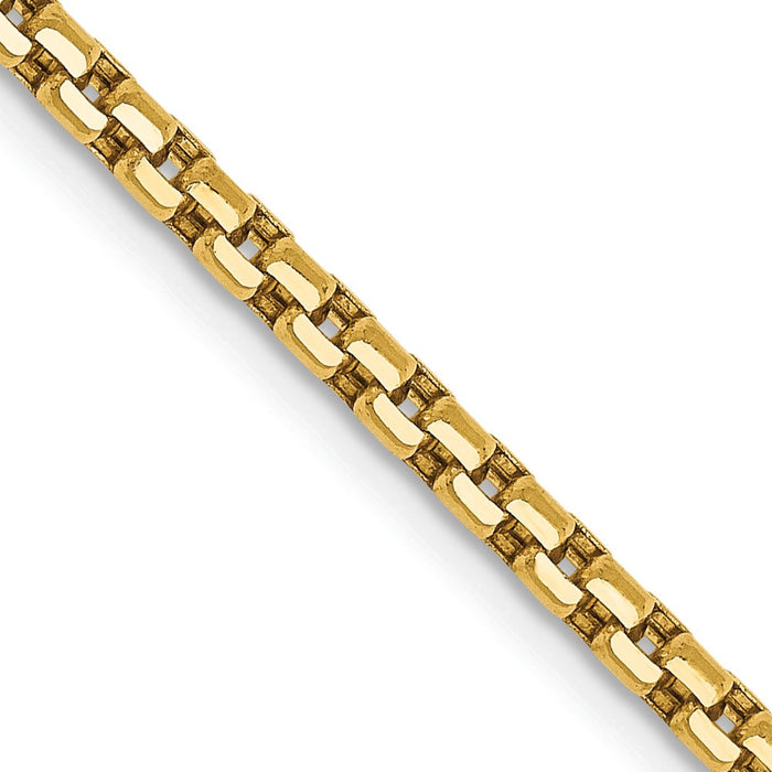High-Quality 14K Gold 28-Inch 2.45mm Box Chain - Stylish & Durable!-1