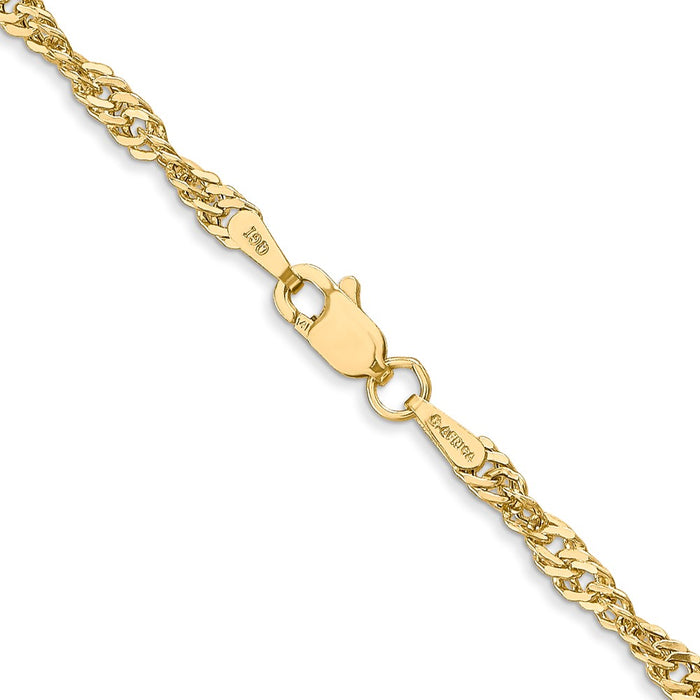Buy Stylish 14K Gold 16-Inch Lightweight Singapore Chain - 2.75mm, Luxury Design-3