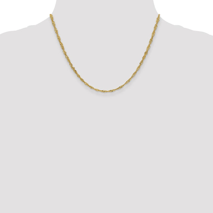 High-Quality 14K Gold Lightweight Singapore Chain - 18" 2.75mm, Stylish Value!-4