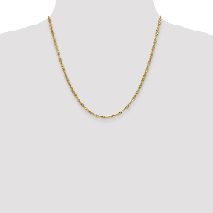Shop 14K Gold 20-Inch Lightweight Singapore Chain - Stylish 2.75mm Design-4