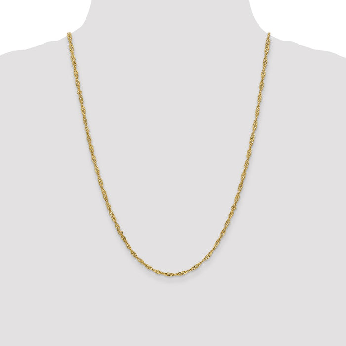 High-Quality 14K Gold 24-Inch 2.75mm Singapore Chain - Stylish & Affordable!-4