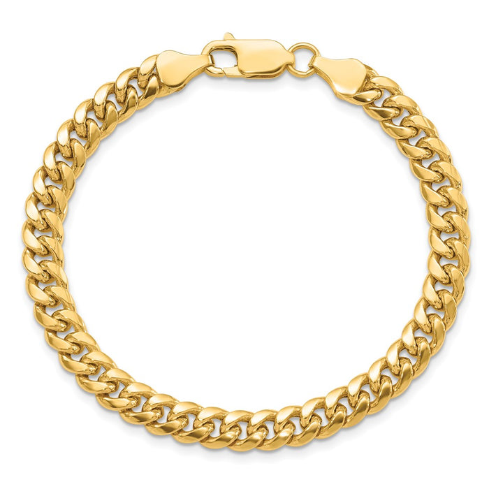 Exclusive 14K Gold 7-Inch Miami Cuban Link Bracelet - Stylish 6mm Design-3
